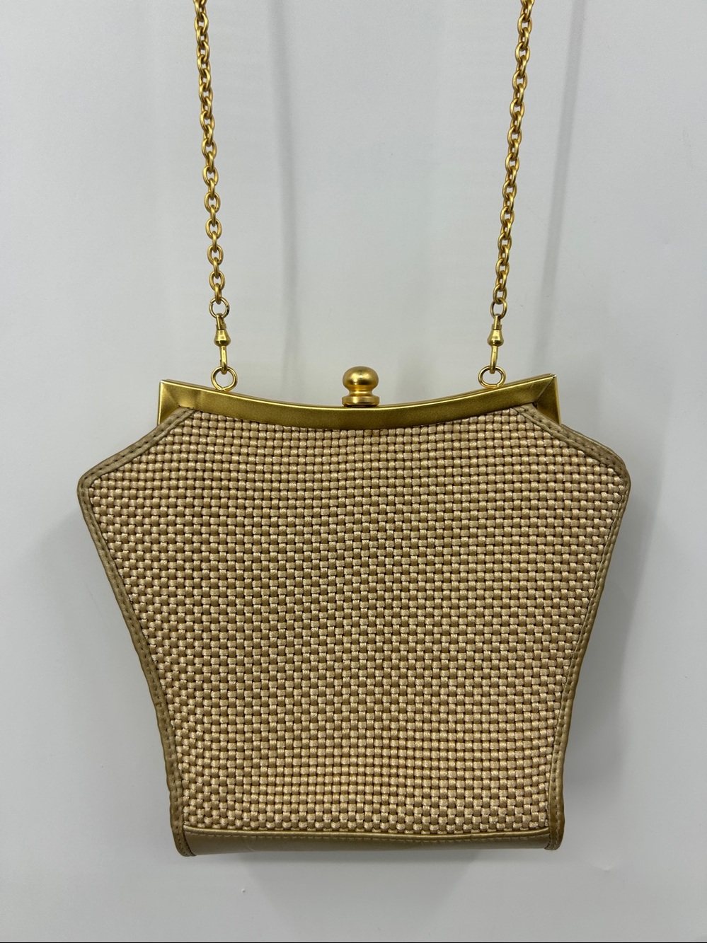 Vintage Inge Christopher Woven Leather Evening Clutch
